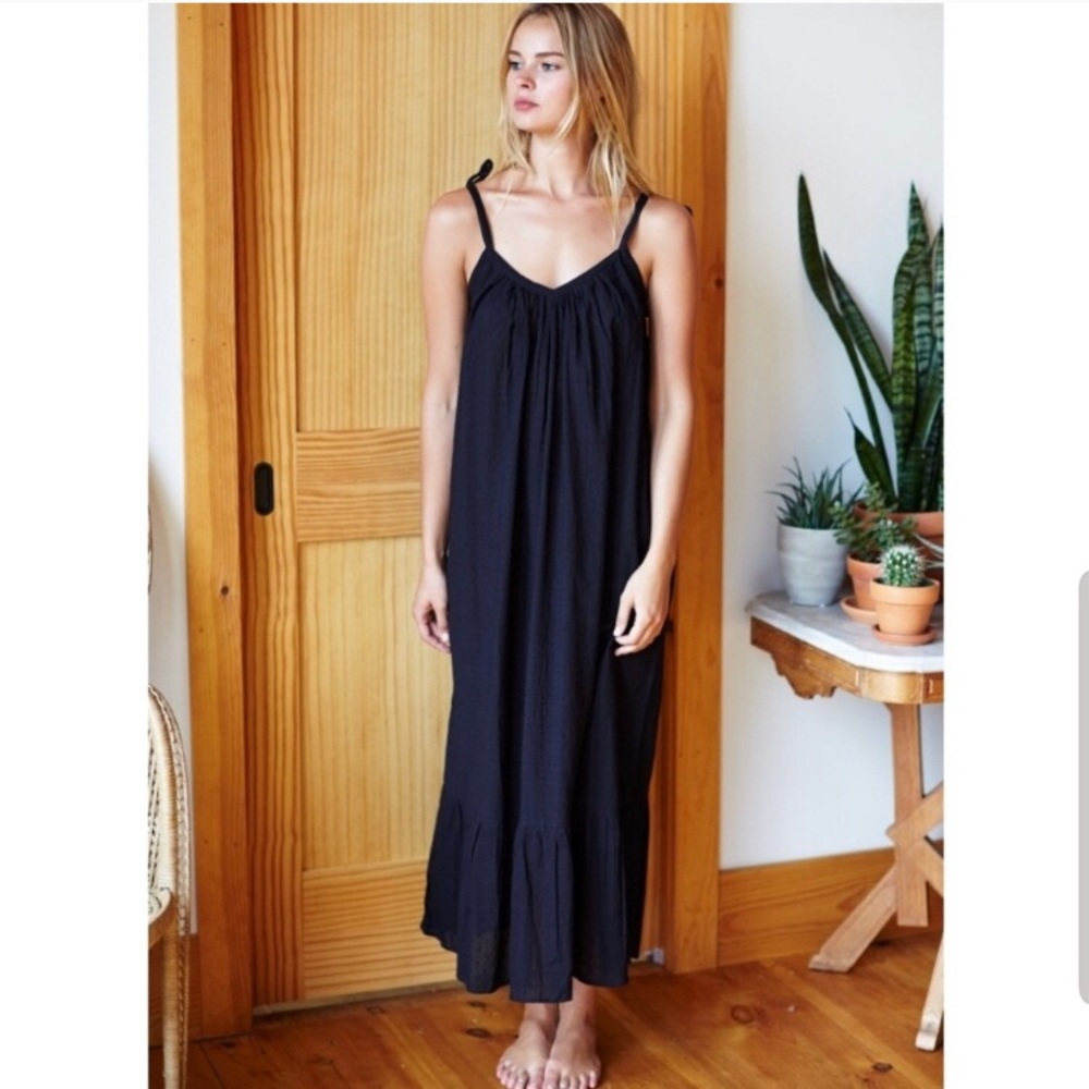 Black Emerson Fry 100% Cotton River Dress